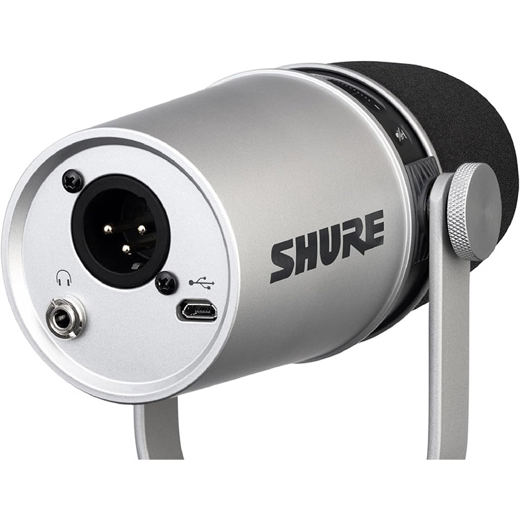 خرید میکروفون Shure MV7 - نقره‌ای
